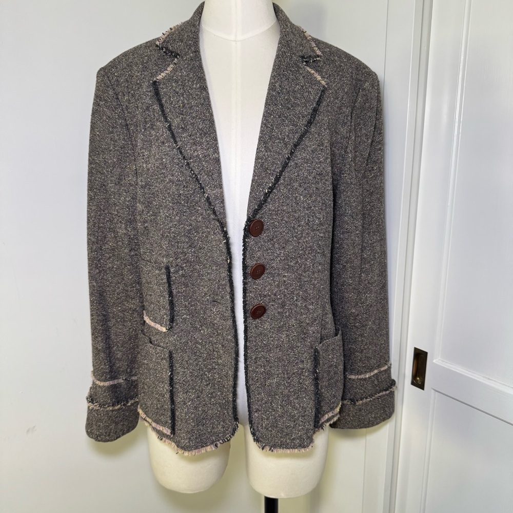 Anne Klein Charcoal Tweed Blazer